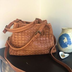 Valentina Woven Italian Leather Purse Tote Bag